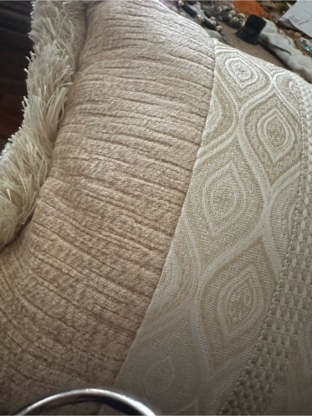 Eastern Accents Textured Decorative Throw Pillow - Cream